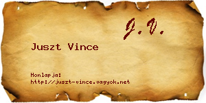 Juszt Vince névjegykártya