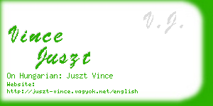 vince juszt business card